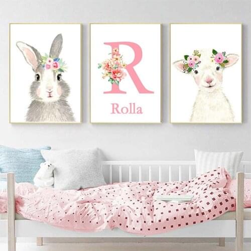 Name customization 5D Full square Diamond Painting Rabbit Animal Diamond Embroidery Cross Stitch Custom photo Christmas Gift
