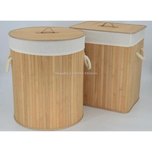 Dirty Clothes Basket Bamboo Woven Large Dirty Clothes Basket Clothes Toy Storage Basket Bucket Fabric Folding Storage Box