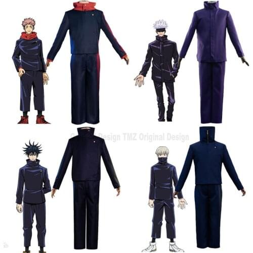 Anime Jujutsu Kaisen Costumes Yuji Itadori Gojo Satoru Cosplay Costume Fushiguro Megumi Toge Inumaki Uniform Set Adults