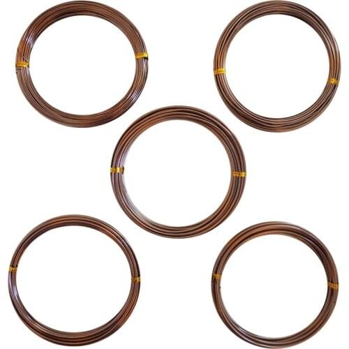 New Anodized Aluminum Bonsai Training Wire 5-Size Starter Set-1.0mm,1.5mm,2.0mm,2.5mm,3.0mm(147 Feet Total)(5 Sizes,Coffee)