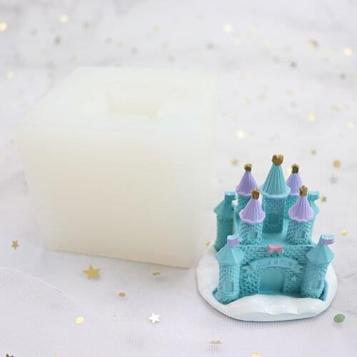 New Castle Candle Silicone Mold Korean Style DIY Building Simulation Aromatherapy Plaster Candle Mold Chocolate Fondant Tools