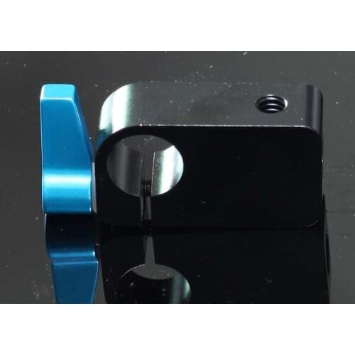 Single Rod clamp with 1/4" hole and 3/8" hole for 15mm Support Rail Rig Rail