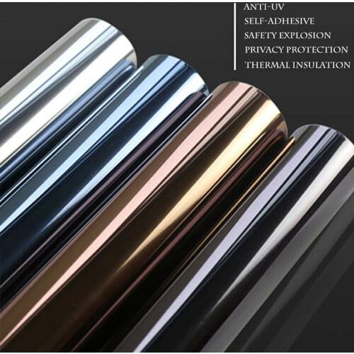 One Way Mirror Window Film Vinyl Self-adhesive Reflective Solar film Privacy Window Tint for Home Glass Stickers