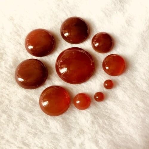 Wholesale 4pcs/lot Red Agates Carnelian Bead cabochon,6mm 8mm 10mm 12mm 14mm 16mm 20mm 25mm Round Gem stone Cabochon Ring Face