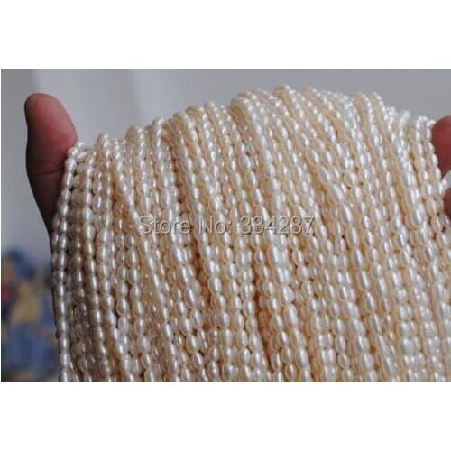 Wholesale 5 strand 5-6MM Natural Oval pearl necklace (without clasp )