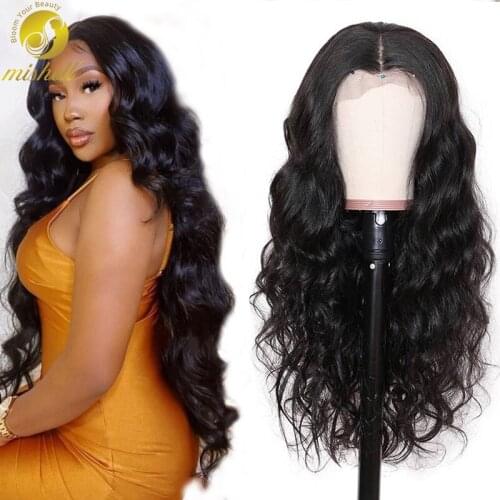 Mishell 13x4 Body Wave 180 Lace Frontal Wigs 30 Inch Pre Plucked With Baby Hair Human Hair Lace Frontal Wigs For Black Women
