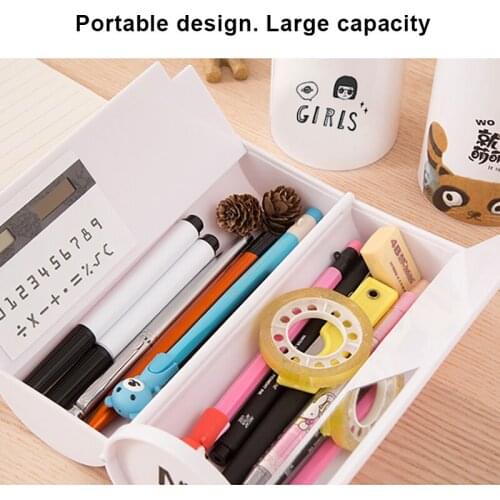 Pencil Case Stationery Box Pen Holder High Tech Multifunction Japanese School Pencil Bag With Calculator Mirror Large Capacity