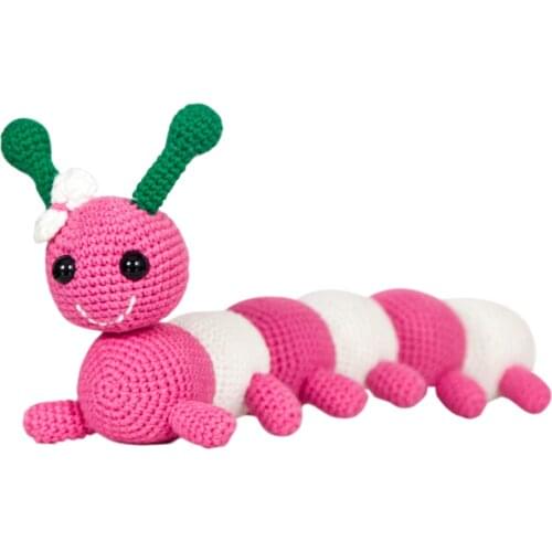 12 inches Teddy Colorful Millipede Caterpillar Handmade Amigurumi Stuffed Toy Knit Crochet Doll