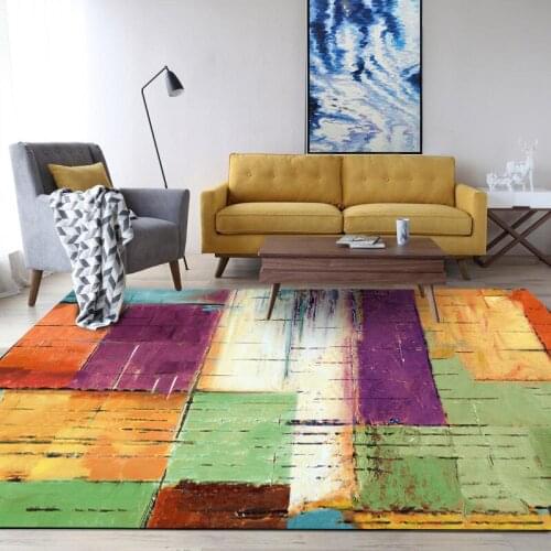 Retro fashion Water color mosaic pattern rug living room floor mat bedroom plush rug custom made carpet bathroom soft door mat