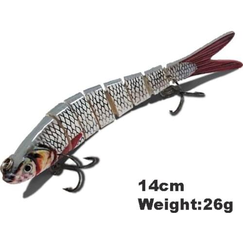10cm 15.5g Fishing Wobblers Lifelike 7 Segment Swimbait Crankbait Hard Bait Slow Isca Artificial Lures Fishing Tackle