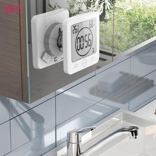 Modern LCD Waterproof Shower Clock Digital Bathroom Clocks Timer Temp Shower Watches Wall Clock Home Decoration Accessories