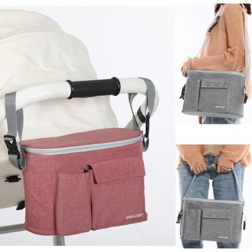 Baby Stroller Organizer Bag Stroller Accessories Mummy Diaper Bag Multifunction Storage Bag Milk Bottle Feeding Pouch Cup Cover