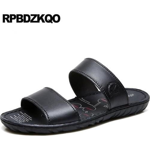 Waterproof beach native casual slippers slides plus size mens sandals 2019 summer outdoor slip on 45 46 black red shoes fashion