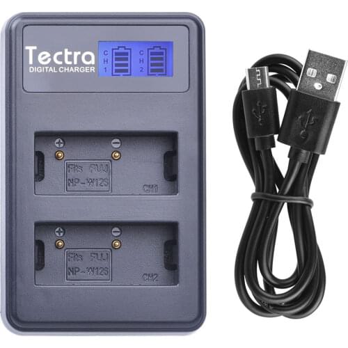 Tectra NP-W126 NPW126 LCD USB Dual Charger for Fujifilm FinePix HS30EXR HS33EXR HS50EXR X-A1 X-E1 X-E2 X-M1 X-Pro1 X-T1 Charger