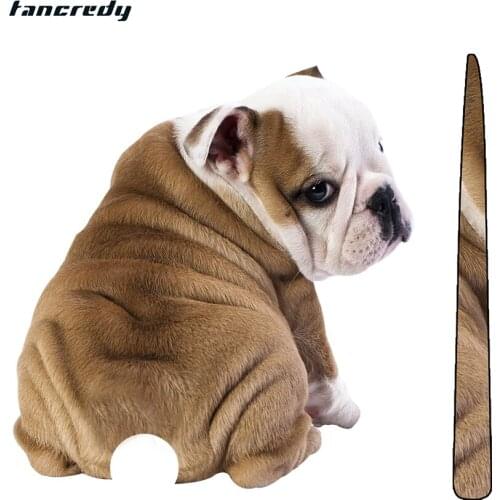 1pcs Cartoon Funny Moving Tail Puppy Dog Stickers Reflective Motorcycle Stickers Car Window Wiper Decals Rear Windshield Sticker