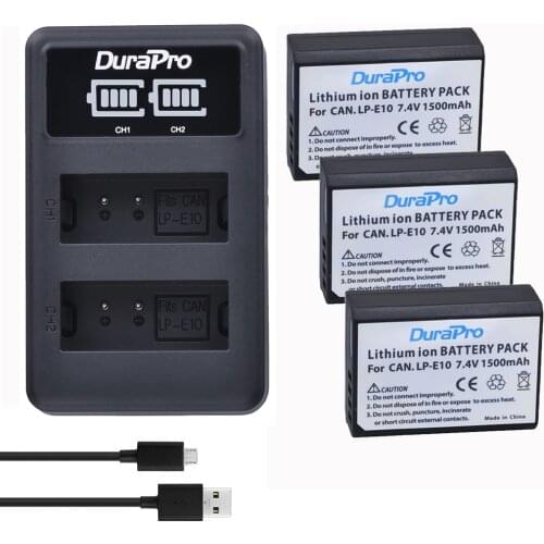3pc x 1500mAh LP-E10 LP E10 LPE10 Rechargeable Battery Charger Set For Canon 1100D 1200D Kiss X50 X70 Rebel T3 T5 Camera