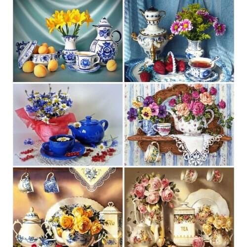 AZQSD Diamond Painting Kitchen Home Decor Rhinestones Gift Diamond Art Embroidery Flowers Cross Stitch Kits Full Drill 5d Diy