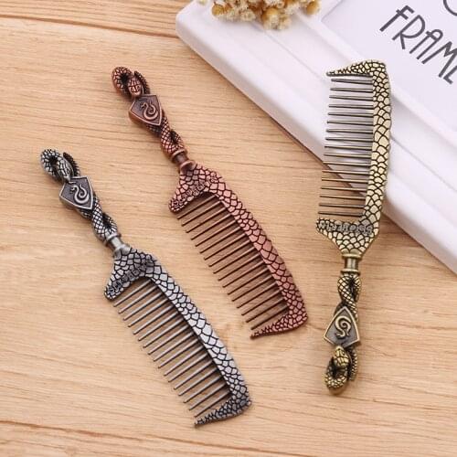 Free shipping 3 colors Magic College Comb Vintage Movie Jewelry Snake Shape Bronze Comb for Women Men Gift