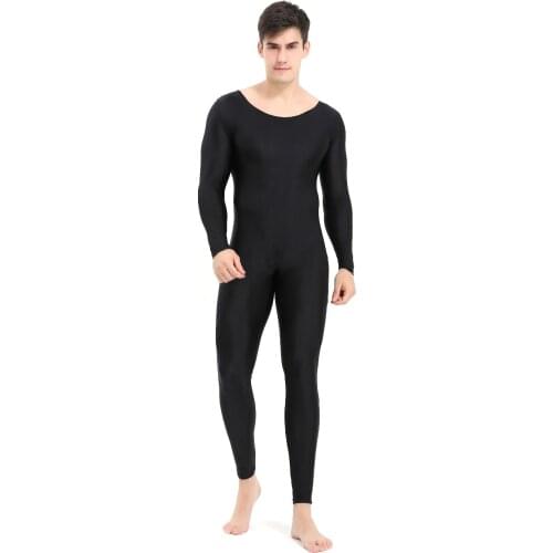 Adult Men bodysuit Solid High Elastic Jumpsuit Ballet Dance stage costumes Bodybuilding Body suit Mens shaper clothing W1224
