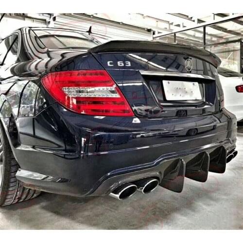 For W204 C63 Carbon Fiber Rear Lip Spoiler Diffuser for Mercedes Benz W204 C63 AMG Sport 2011-2014 Rear Bumper Diffuser FRP