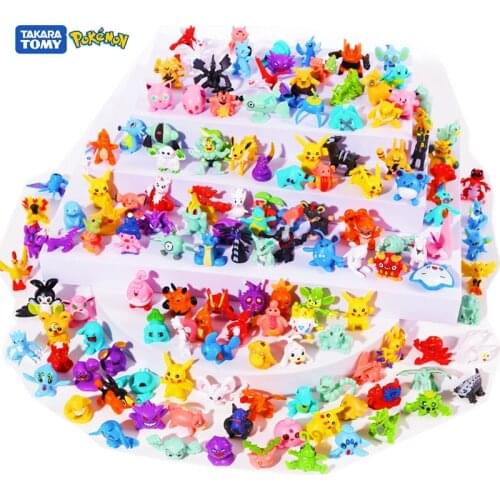 144Pcs Set 2-3cm Pokemon Pikachu No Repeat Pets Different Style Cartoon Anime Action Figure Model Collection Toys Kids set Gifts