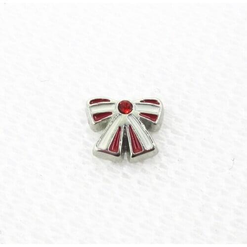 Hot selling 20pcs/lot Bow Tie Floating Charms Hanging charms Living Glass Memory Lockets DIY Jewelry Charms