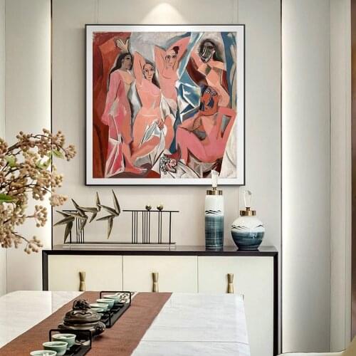 Picasso Les Demoiselles D'Avignon Canvas Paintings Posters and Prints Wall Art Picture for Living Room Home Decoration