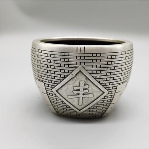 Chinese White Bronze Qianlong Cupronickel Sculpture wugufengdeng Statue Incense Burner Household produce good harvests Censer