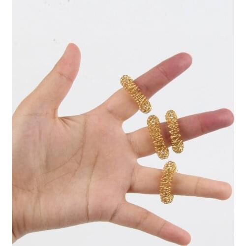 Finger Ring Toy Stress Relief Sensory Spring Fingers Rings Stress Anxiety Relief Finger Toys Spiky Finger Ring/Acupressure Ring