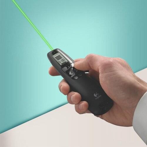Logitech 2.4Ghz USB R800 wireless remote control page-turning demonstration PPT special pen green laser pen for office led light