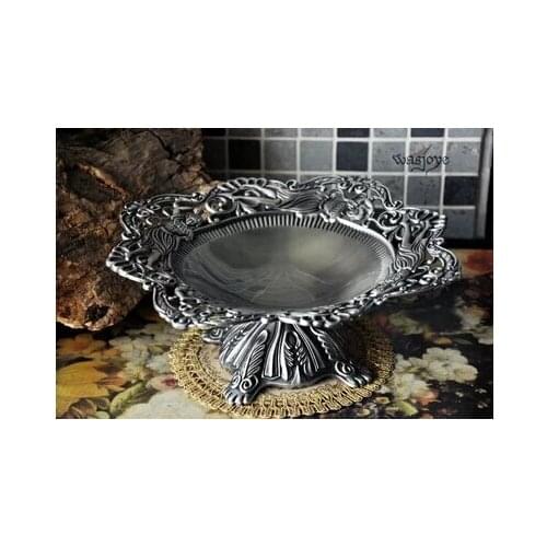 28cm round embossed metal serving tray storage tray metal fruit bowl for fruit decorative tray for home decoration SG069