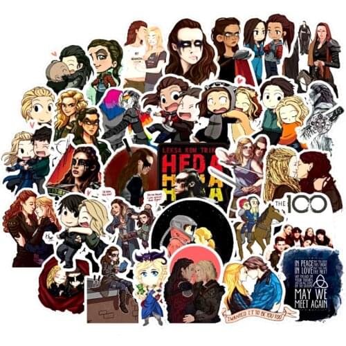 50pcs/pack The Hundred/The 100 Cartoon Stickers Tv Shows For Luggage Laptop Decal Skateboard Moto Car Guitar Fridge Stickers