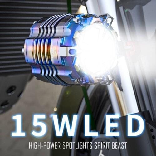 Spirit Beast L4 Motorcycle Spotlight Headlight Headlamp 15w Led Super Light Dc7-60v Universal Motocross Auxiliary Strobe Light
