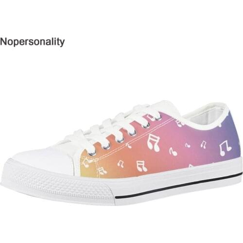 Nopersonality Stylish Guitar Printed Canvas Shoes 3d Musical Notes Student Casual Low Top Flat Shoes Ladies Trend Walking Shoes