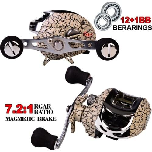2020 NEW 12+1BB Gear Ratio:7.1:1 Bait Casting Metal Carp Fishing Reel Both Left and Right Hands Fishing Reels