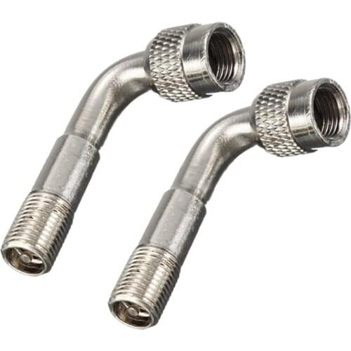 New 2 Tyre Valve Extension Adaptor Motorcycle Car Tire Stem Extender 90 Degree Angle