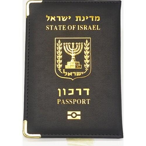 Black Israel Passport Cover Women Pu Leather Israelis Passport Holder Travel Wallet Cute Pink Case for Passports