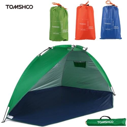 TOMSHOO Camping Tent Outdoor Sports Sunshade Tent w/ Large Sleeping Mat for Family Fishing Picnic Beach Park Camping Hiking