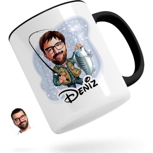 Personalized Men 'S Turtleneck Caricature Of Black Mug cup