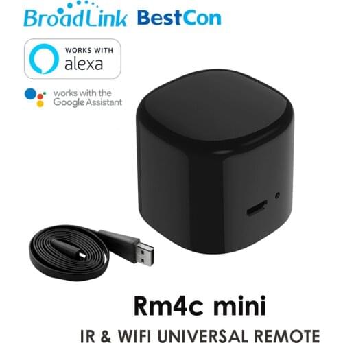 Broadlink RM4C Mini,Universal IR Remote Controller,4G/WiFi/IR,Work With Alexa Google Assistant,Home Automation,Upgraded Rm mini3