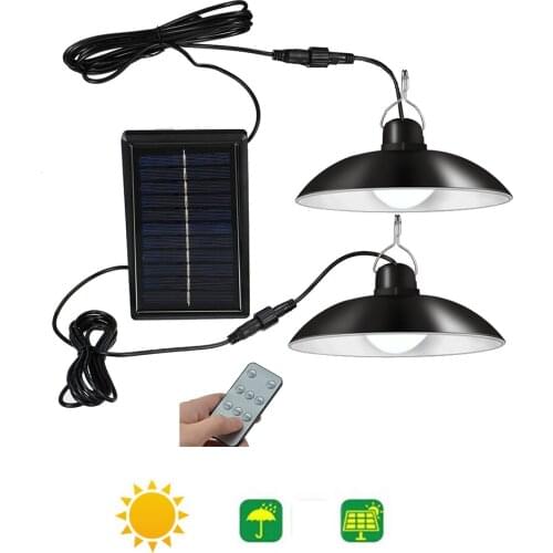 Retro Lampshade Solar Pendant Chandelier solar High Luz Waterproof Outdoor Garden Light Sunlight Light For Grassland Landscape L