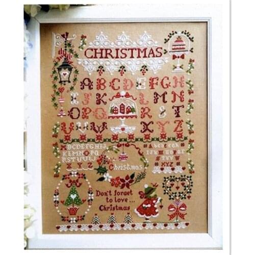 Christmas girl cross stitch kit x-mas gift cartoon design 14ct 11ct linen flaxen canvas embroidery DIY needlework