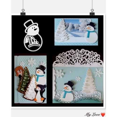 Christmas snowman combination decoration card metal cutting die stamping die scrapbook scrapbook paper process template