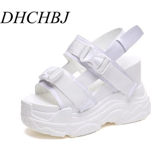 Sandals Platform Woman Rome New 2020 Fashion Buckle Wedge Female Casual Shoes Summer Comfortable Sandals Shoes White
