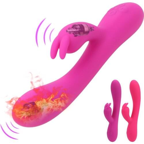 16 Speeds Heating Rabbit Vibrator Sex Toys for Women G Spot Nipple Massager Clitoris Vagina Stimulation Dual Motors Dildo