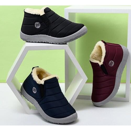 Women Flats Plush Warm Snow Women Boots Non Slip Ankle Boots Fashion Comfortable Womens Sneakers Waterproof Female Walking Shoe