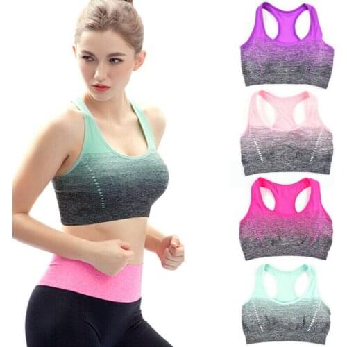 Women Ladies Yoga Sports Running Bra Crop Top Vest Stretch Bras Shaper Padded /BY