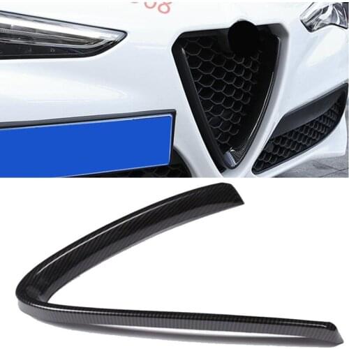 1PCS ABS Carbon Fiber style Front Grill Grille Cover For Alfa Romeo Giulia 2016 2017 2018