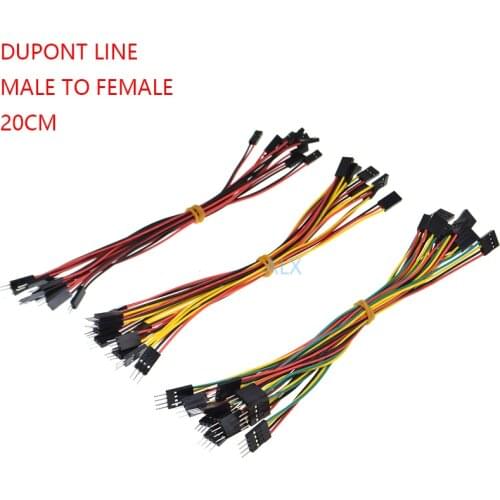 10PCS 20CM MALE TO FEMALE DUPONT LINE DUPONT connector plug with cable jumper wire 2.54MM PITCH 2/3/4/5/6/8 PIN 2P/3P/4P/5P/8p