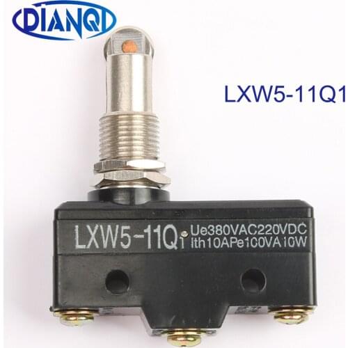 5x LXW5-11Q1 Micro Inching Switch 3 Screw Terminal Panel Mount Roller Plunger Momentary Micro Travel Witches Button Limit Switch